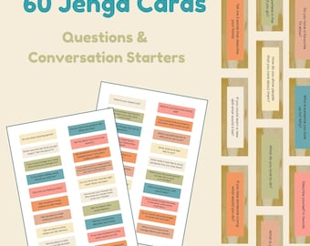 Domande Jenga e carte per iniziare una conversazione - Psicologia sociale, carte per conversazioni familiari a tavola, ansia sociale, rompighiaccio, carte
