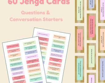 Domande Jenga e carte per iniziare una conversazione - Psicologia sociale, carte per conversazioni familiari a tavola, ansia sociale, rompighiaccio, carte