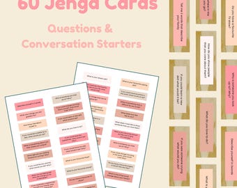 Domande Jenga e carte per iniziare una conversazione - Psicologia sociale, carte per conversazioni familiari a tavola, ansia sociale, rompighiaccio, carte