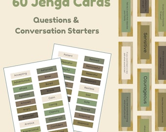 Domande Jenga e carte per iniziare una conversazione - Psicologia sociale, carte per conversazioni familiari a tavola, ansia sociale, rompighiaccio, carte