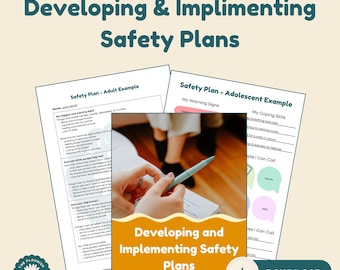 Printable Safety Plan Template, Mental Health Crisis Plan, Therapy Coping Strategies, Suicide Prevention Plan, Therapist &Counselor Resource