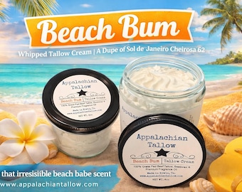 Beach Bum Whipped Tallow Cream | Pistachio Salted Caramel Vanilla Summer Scent