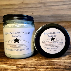 Castor Oil / Frankincense Whipped Tallow Moisturizer 4oz or 8oz