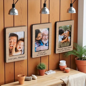 Cute Custom Picture Frame For Home Decor, Family Picture Frame With Engraved Custom Text, Engraved Photo Frame, Picture Stand, Couple Gift
