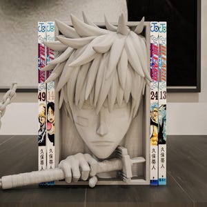 Ichigo Manga Nook – Bleach Anime Book Insert – Handmade Shinigami Shelf Diorama – Otaku Gift – Japanese Manga Decor – Soul Reaper Art