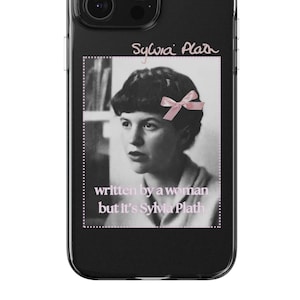 Sylvia Plath Przezroczysty Etui na Telefon - Literatura Feministyczna, Prezenty Literackie dla Miłośników Książek, Książki Poezji, Unikatowe Etui na Telefon, Prezent Dla Niej