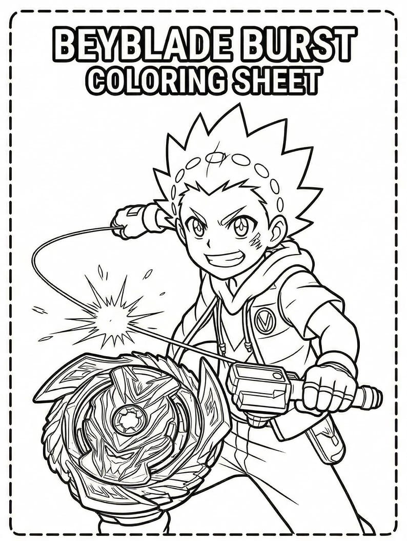 Beyblade Inspired Coloring Sheet - Etsy