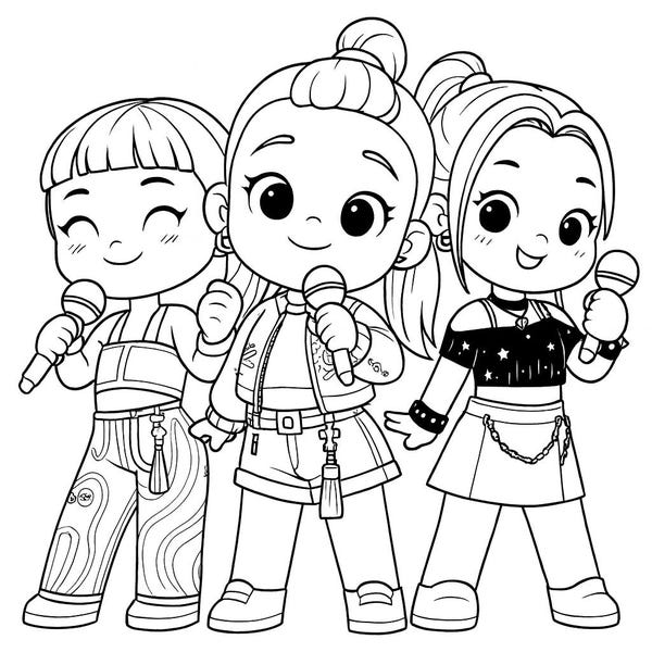Huntrix inspired coloring sheet-baby huntrix