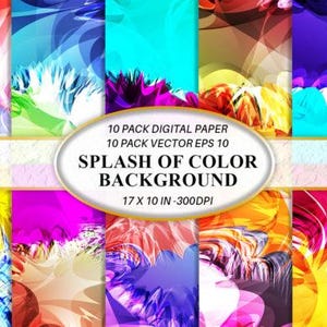Alcohol Ink Digital Paper Bundle • 10 Seamless Abstract Backgrounds • High-Res JPG & Vector EPS • Alcohol Ink Textures for Sublimation More