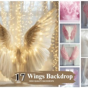 Watercolor Angel Wings Clipart: Ethereal PNG Images (Digital Download)