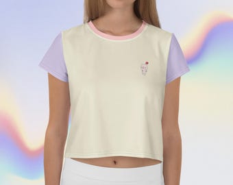 Moogle Colorblock Crop Tee
