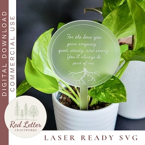 Stepdad & Bonus Dad Vaderdag Memorial Plant Marker SVG (#3) | Lasergesneden minimalistische tuinpaal | Digitale download grafmonument