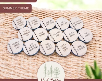 Summer Activity Tokens SVG – Scrap Buster Laser Cut File | Kid Activity Laser Engrave File | Digital Download