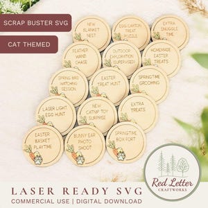 Jeton d'activité chat de Pâques SVG | Recyclage de la ferraille SVG | Cadeau de Pâques pour animal de compagnie découpé au laser | Idée de panier de Pâques chat | Téléchargement numérique
