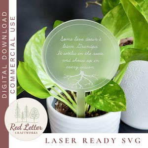 Voor opa en vader Vaderdag Memorial Plant Marker SVG (#1) | Lasergesneden minimalistische tuinpaal | Digitale download grafmonument