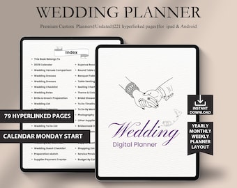 All-In-One Wedding planner, Goodnotes Wedding Planner, Digital Wedding Template, Minimalist Wedding, Vision Boards, Honeymoon Planner, Ipad