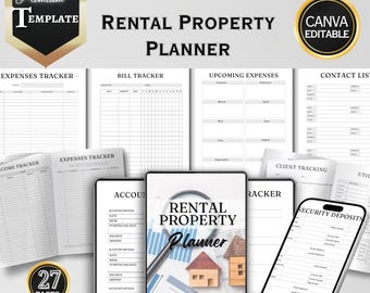 Rental Property Planner, Real Estate Organizer, Landlord Journal, Property Investment Planner, Property Management Workbook, Estate Planning