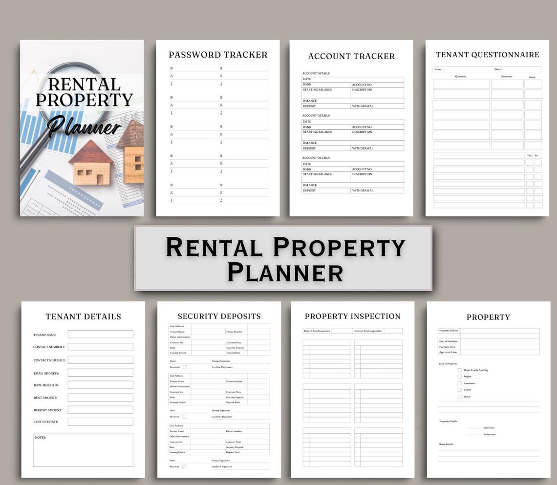 Rental Property Planner, Real Estate Organizer, Landlord Journal ...