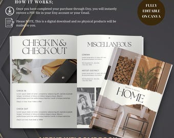 Airbnb Welcome Book Template, VRBO Welcome Book, Airbnb Guest Book, Vacation Rental Welcome Book, Airbnb Templates, VRBO, Canva Welcome Book
