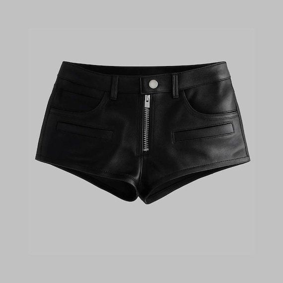 Handmade Leather Mini Shorts: Women's Six-pocket Party Wear - Etsy