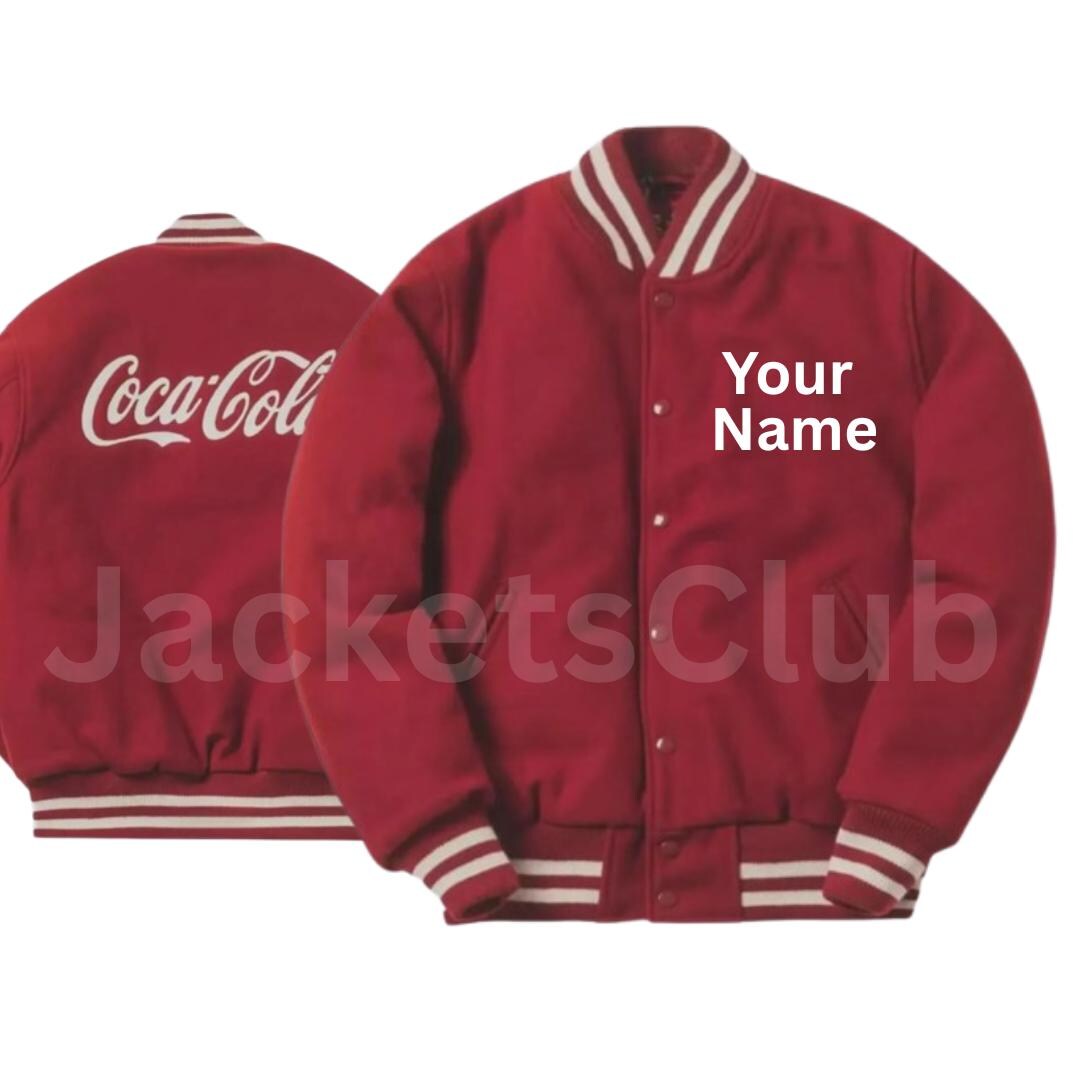 Handmade Coca-cola Red Wool Bomber Jacket- Customizable Gift - Etsy