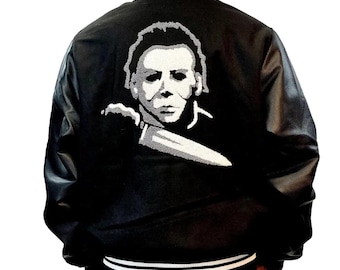 Michael Myers Varsity Jacke: Wolle & Leder Halloween Horrorfilm Jacke