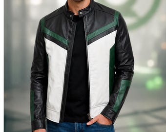 Grüne Laterne Guy Gärtner Lederjacke - Super man 2025 Inspiriert Cosplay