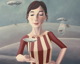 Flying Saucers - Original Oil Painting