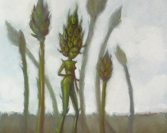 Raw Asparagus-Print of an Original Oil Painting
