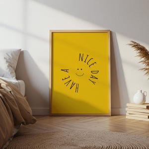 Buona giornata | Giallo | Poster | Stampa | Wallart | Accogliente | Formato A4 - 70 x 100 cm