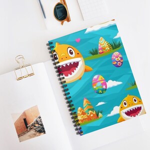 Colorful Shark-Themed Spiral Notebook - Perfect for Kids, School, Easter, and Fun Daily Notes, Gift for Students, Journaling