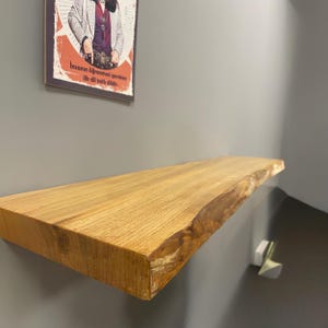 Rustic Live Edge Shelf - Wooden Floating Shelves - Live Edge Floating Shelf Made From Solid Wood - Walnut Shelf for Bathroom Kitchen Living