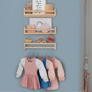Montessori Baby & Kids Room Shelf - Nursery Shelves Wall Decor - Handmade Wooden Wall Shelf for Kids Room -Nursery Bookshelf Nursery Shelves