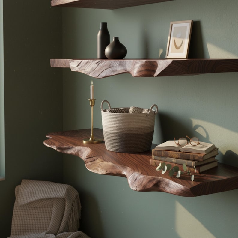 Natural Wood Wall Shelf