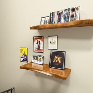 Walnut Floating Shelves - Live Edge Walnut Floating Shelves - Bathroom & Kitchen Shelf - Natural Solid Wood -  Or Home Decoration and Gift