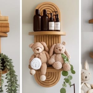 Modern Wall shelf Mid-Century Arched wooden design Special design - Fluted Arch Wood Wall Shelf - Floating Shelf - Curved Wood Wall Shelf