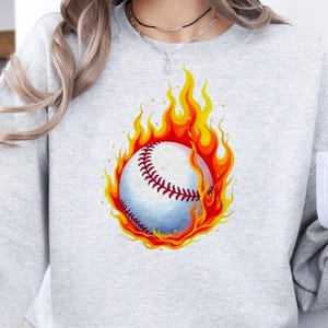 Flaming BaseBall Png for Sublimation & T shirt Designs, Baseball clipart digital download