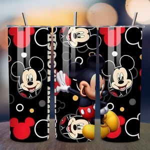 Well known and loveable mouse inspired 20oz tumbler wrap image for sublimation.