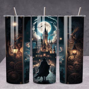 Magic World Tumbler Wrap, 20 oz 30 oz Skinny Tumbler Wrap PNG, Wizard Tumbler Design, Straight Tapered, Wizard School, Digital Download