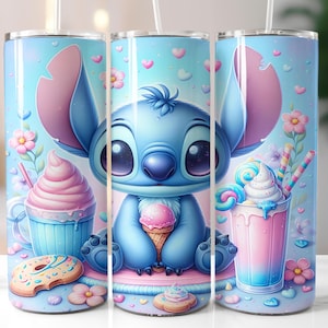 Magic Stitch Floral Watercolor Tumbler, 20oz Skinny Tumbler, Stitch Floral Tumbler Wrap, Sublimation Design, Png Digital File