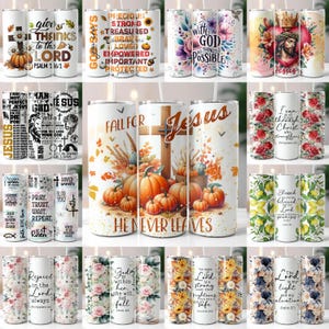 80+ Bible Tumbler Wrap Bundle, Christian Bible Verses Sublimation Faith Tumbler, Christian Quotes Religious 20 oz Skinny Tumbler Wrap PNG