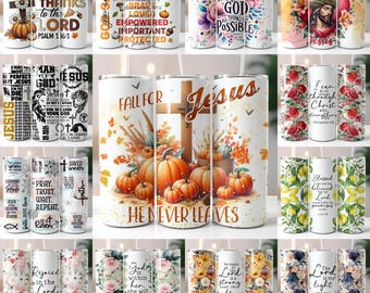 80+ Bible Tumbler Wrap Bundle, Christian Bible Verses Sublimation Faith Tumbler, Christian Quotes Religious 20 oz Skinny Tumbler Wrap PNG