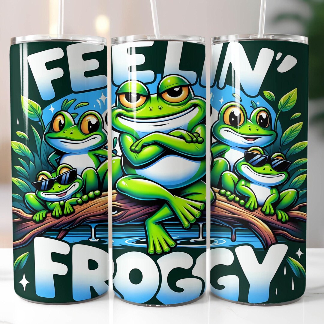 Frog 20oz Tumbler Png Wrap 20 Oz PNG JPG Sublimation and DTF Design ...