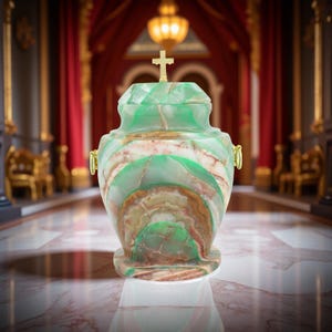 Green Onyx Cremation Urn for Ashes Durable Natural Stone Urn Onyx Cremation Urn for Ashes Premium Solid Stone Urn for Adults Personalization