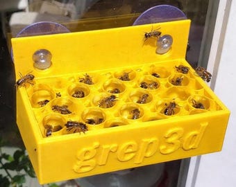 Window Bee Feeder & Viewer – Indoor Viewing Observation Box with Suction Cups - grep3d