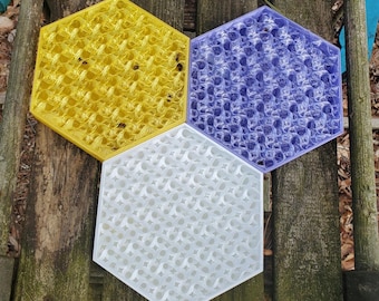 Bee Watering and Feeding Station. 1 Quart Capacity.  Low maintenance. Trains Bees away from pools.  No Jar or Container Required. Hexagonal.