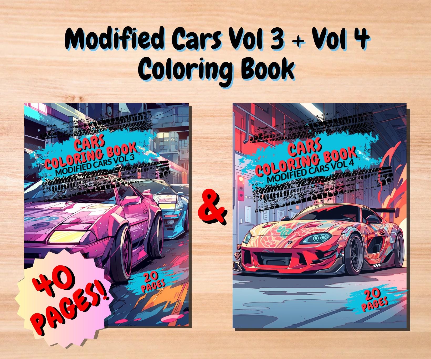 Modified Coloring Book Modified Cars Coloring Pages: Vol 3 + Vol 4 (digital Download) - Etsy