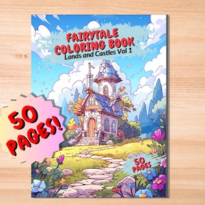 Fairytale Coloring Book: Lands and Castles, 50 Pages (Digital Download)