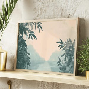 Arte eterea del paesaggio tropicale - Stampa moderna della natura, arredamento contemporaneo per la casa, carta di qualità pregiata