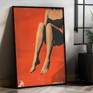 Stampa Pop Art colorata di gamba di donna vintage – Decorazione murale chic ed elegante per case moderne